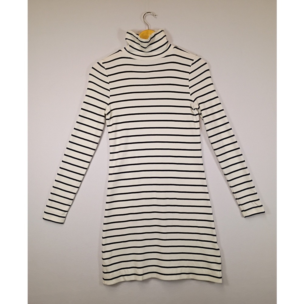 Nautical Preppy Vineyard Vines Womens XXS White Navy Striped Turtleneck Dress